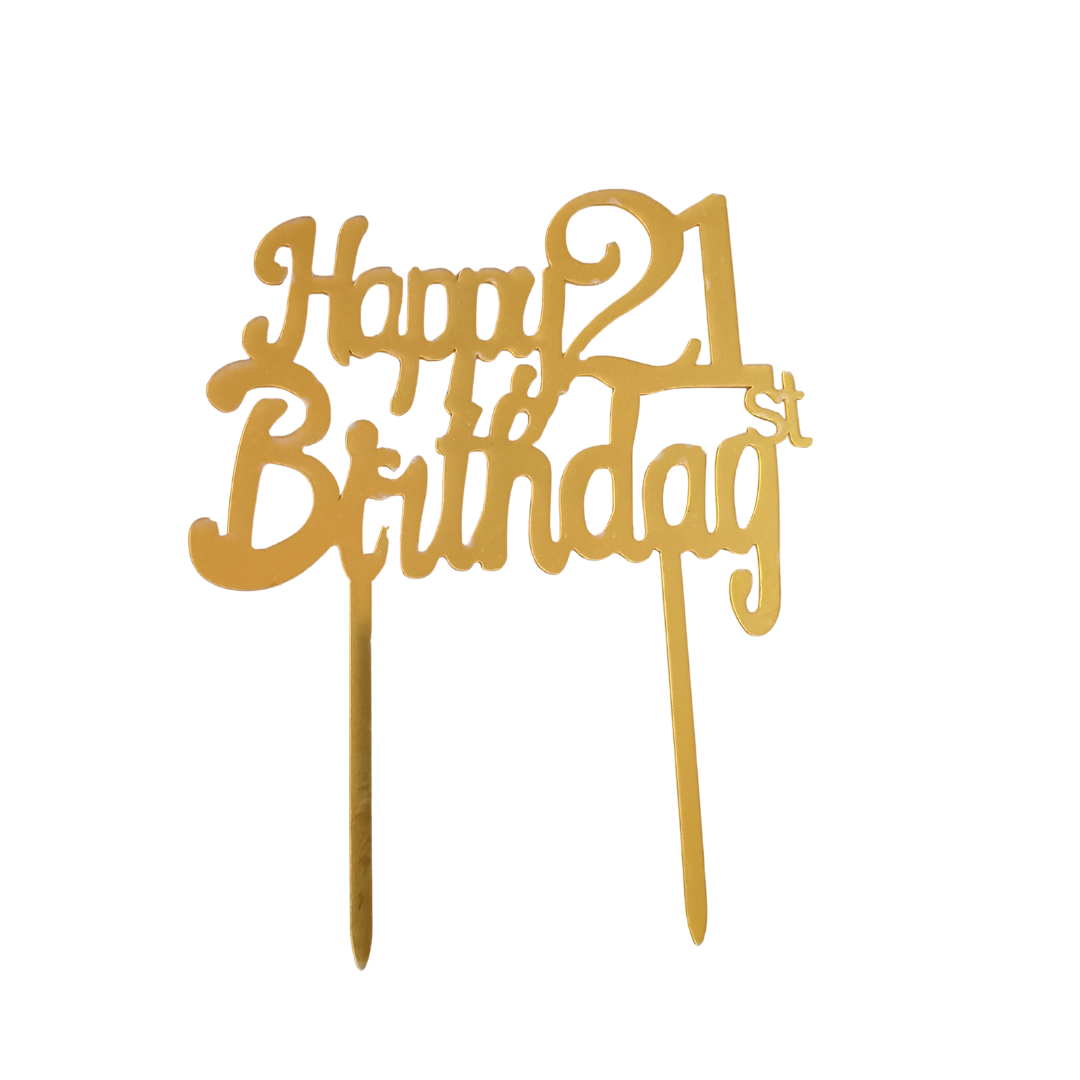 Acrylic Cake Topper Happy Birthday Numbered