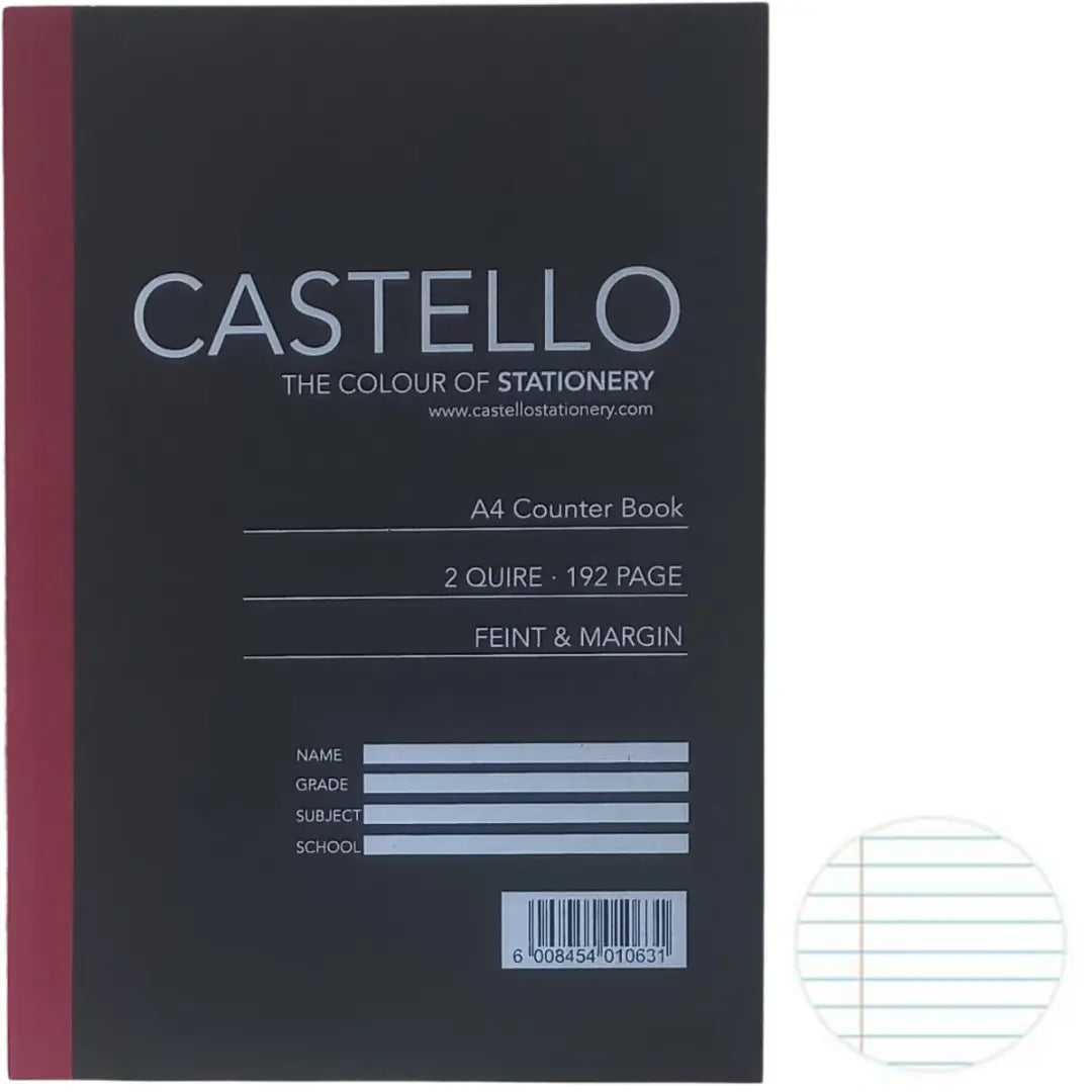 A4 Hardcover 2 Quire Feint And Margin 192 Pages, Castello Honey Bee Online