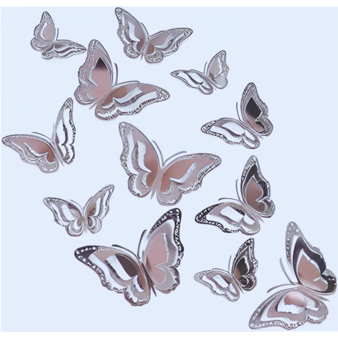 Butterfly Decorations 3D - Silver, 12pc Honey Bee Online