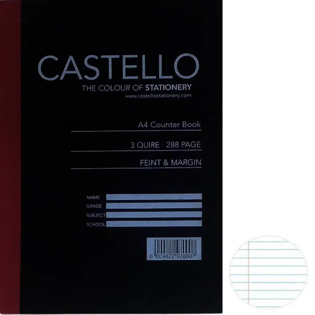 A4 Hardcover 3 Quire Feint And Margin 288 Pages, Castello Honey Bee Online