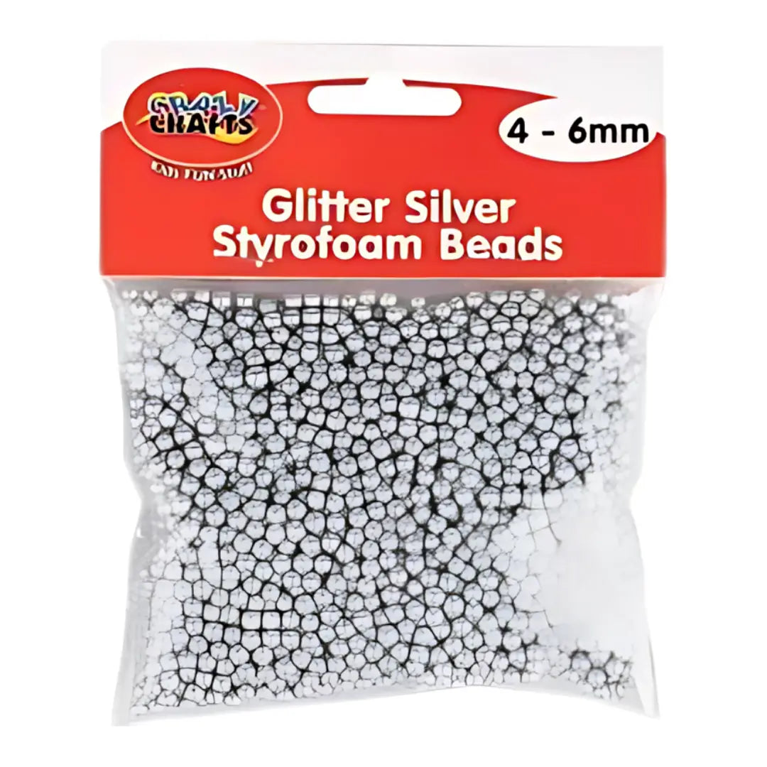 Crazy Craft Styrofoam Beads - Glitter Silver Honey Bee