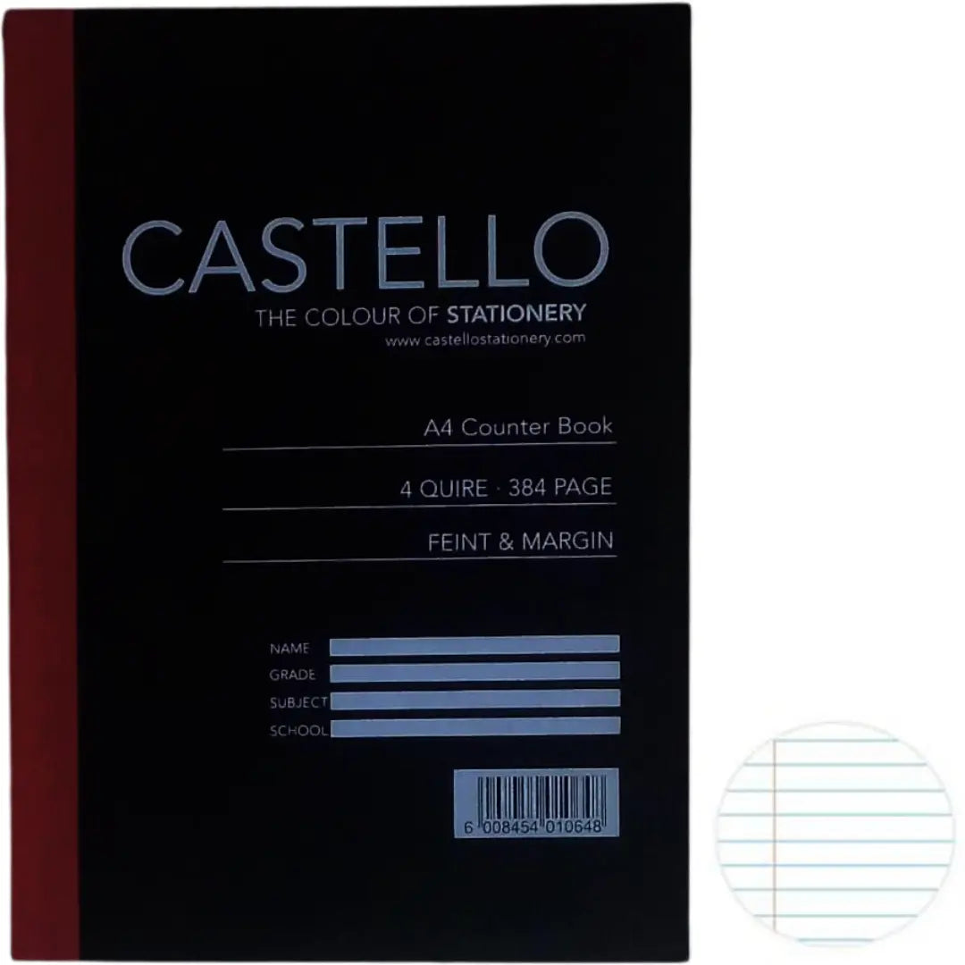 A4 Hardcover 4 Quire Feint And Margin 384 Pages, Castello Honey Bee Online