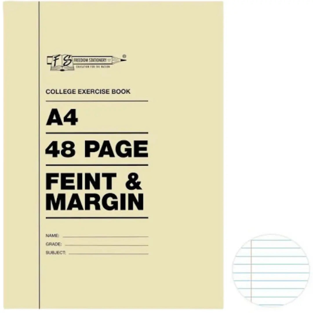A4 Softcover Feint and Margin 48 Page, Freedom Stationery Honey Bee Online