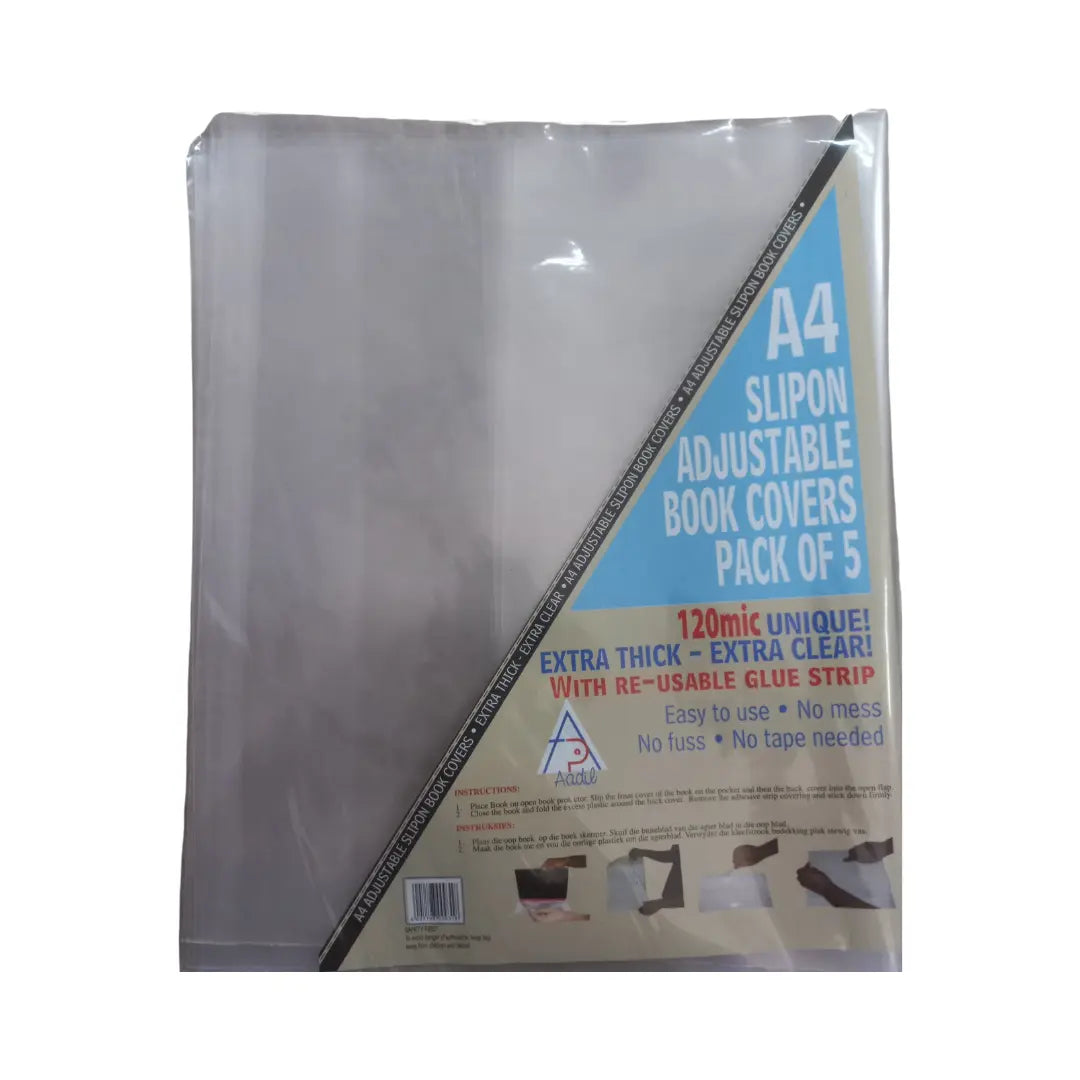 A4 Slip on Adjustable Book Covers Pack of 5 - Super Thick, 120mic Honey Bee