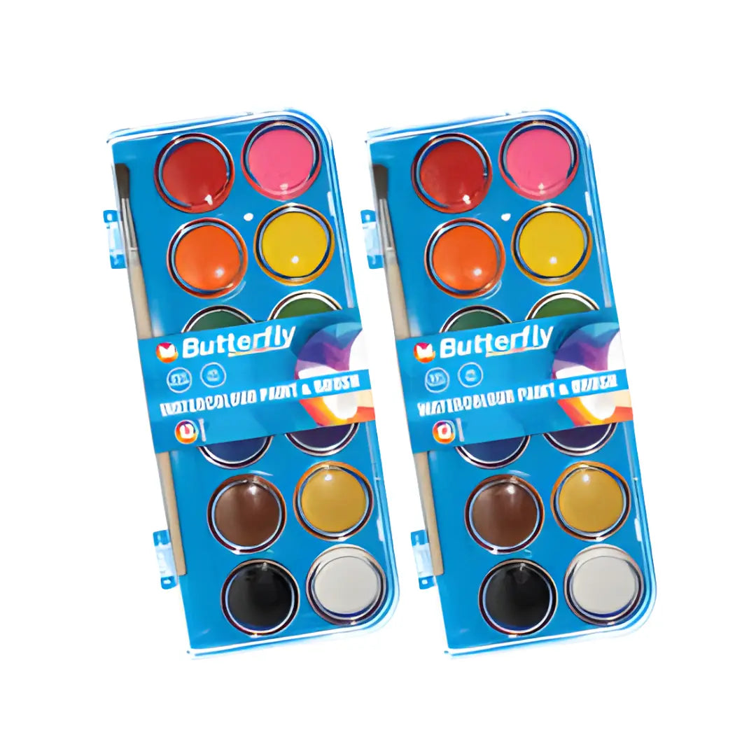 Butterfly Water Colour Paint Set of 12 Honey Bee