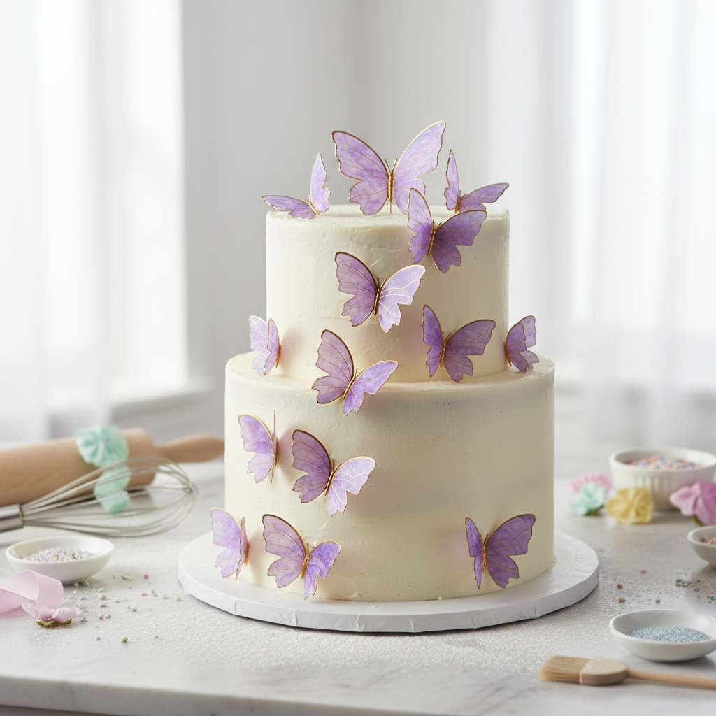 Butterfly Decorations Purple - 10pc