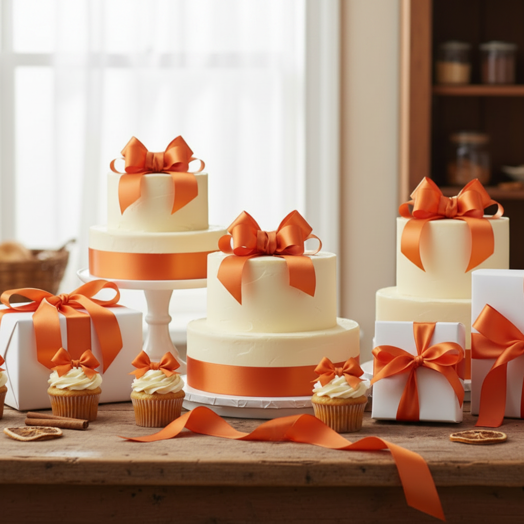 Poly Ribbon 100m x 3cm - Burnt Orange