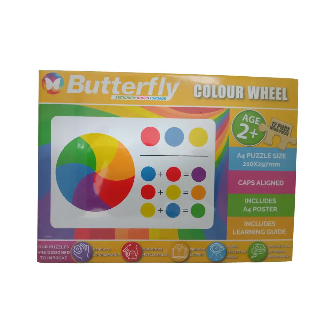Colour Wheel Wooden Puzzle 12pc BUTTERFLY