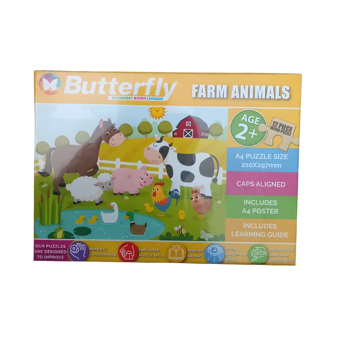 Seasonal Clothing Wooden Puzzle 12pc BUTTERFLY