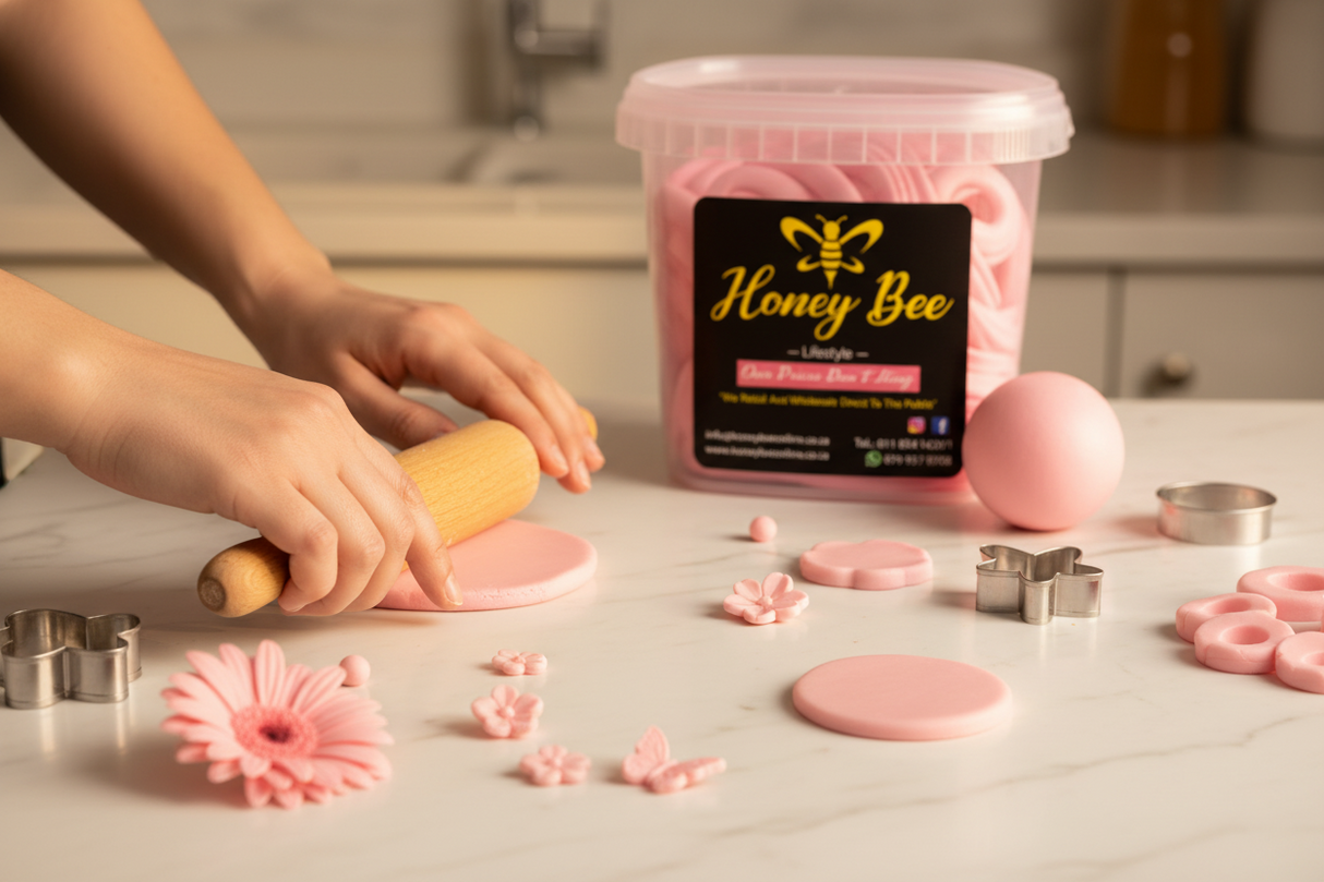 Premium Coloured Fondant – Light Pink, Assorted Sizes