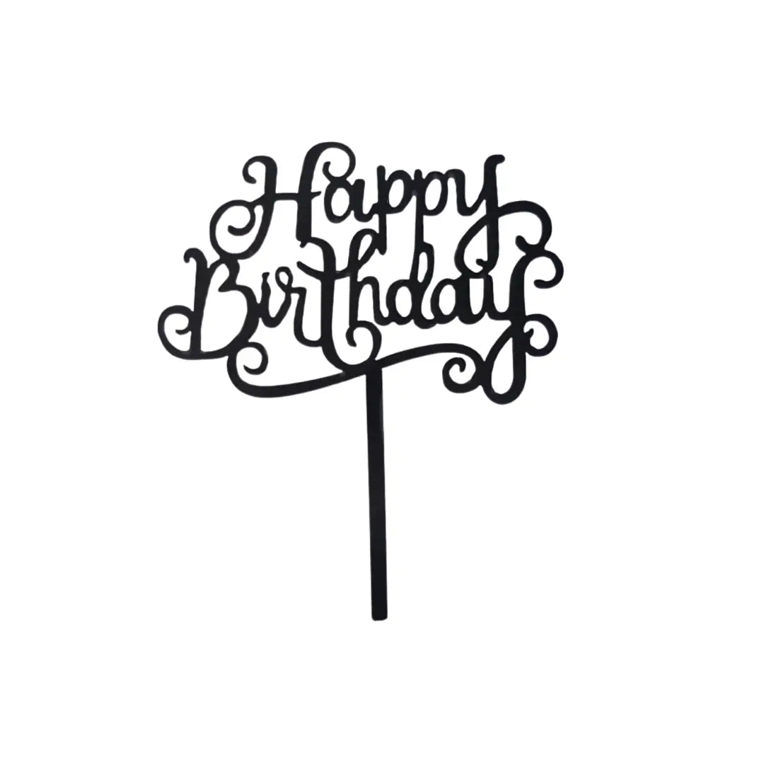 Happy Birthday Cake Topper - Plain, Acrylic Honey Bee