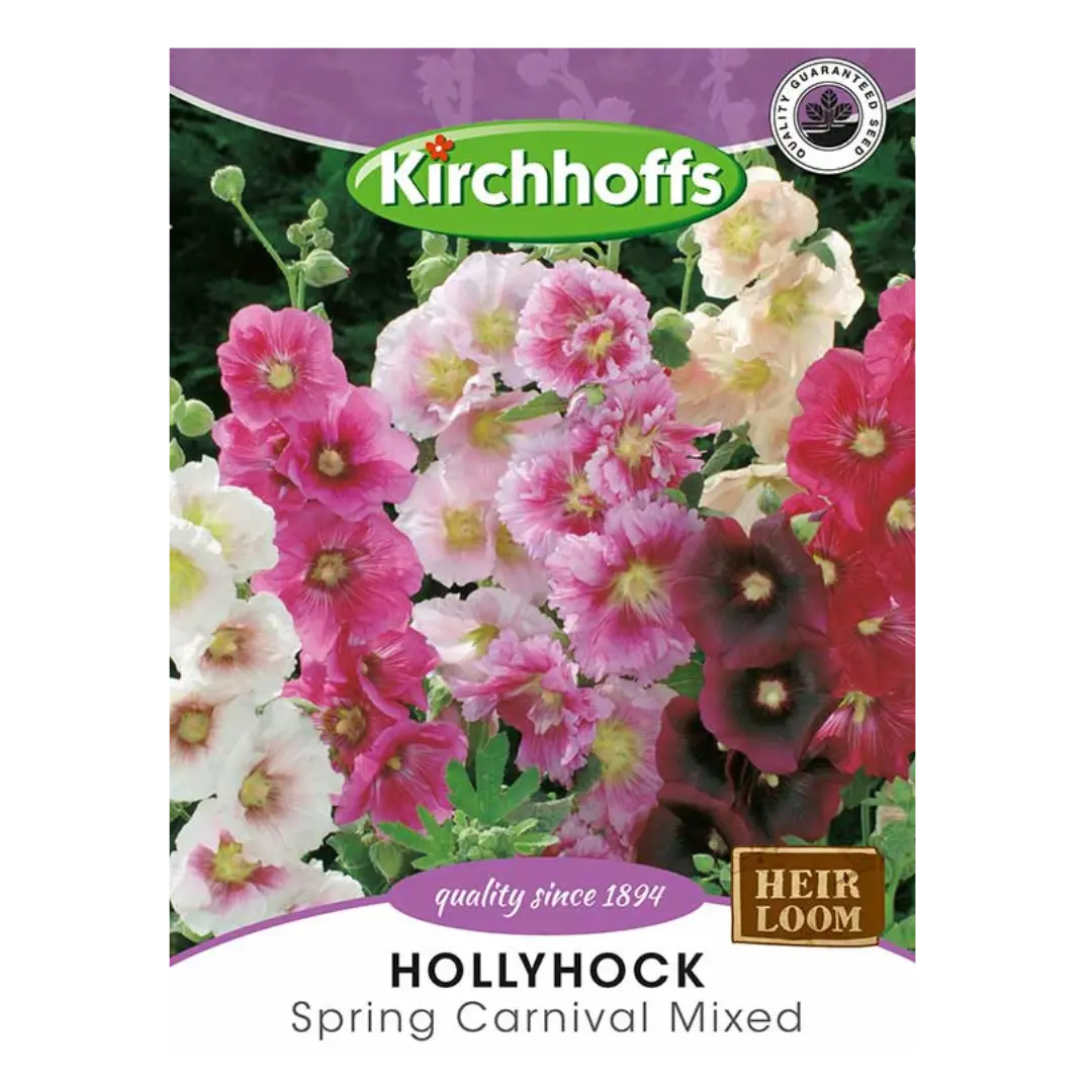 Hollyhock (Spring Carnival Mixed) - Kirchhoff Seeds, Flowers Kirchhoffs