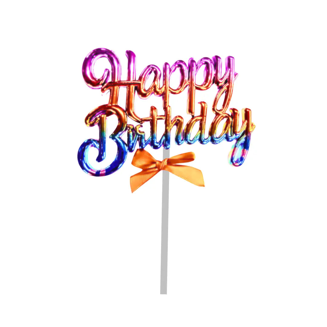Fancy Happy Birthday Cake Toppers - Plain, Acrylic Honey Bee