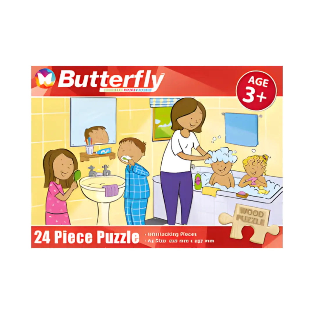 Hygiene Wooden Puzzle 24pc BUTTERFLY