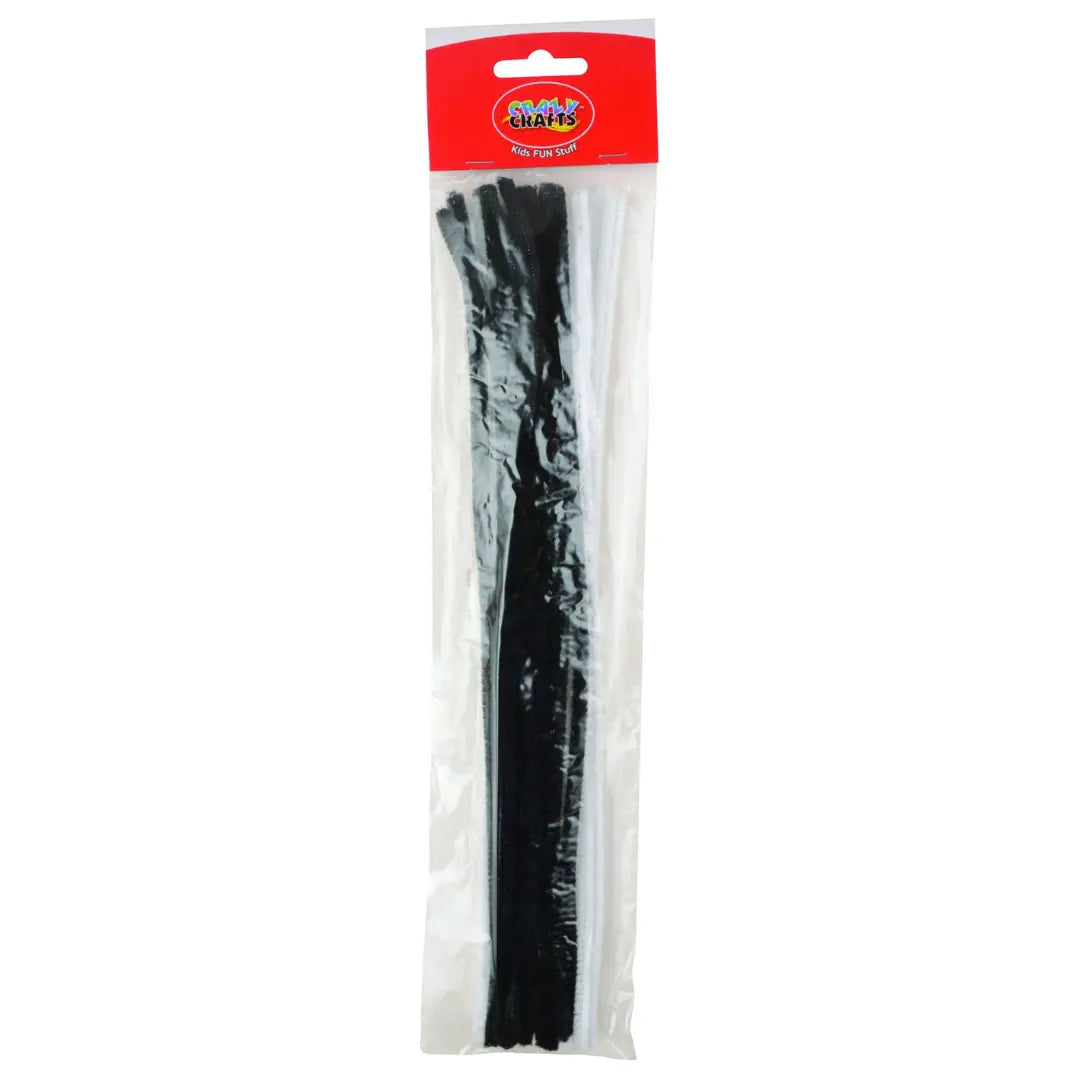 Crazy Crafts Pipe Cleaners - Black & White Mix Crazy Crafts