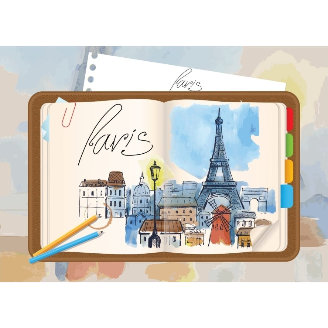 A4 Precut Book Covers - Paris Notebook Design