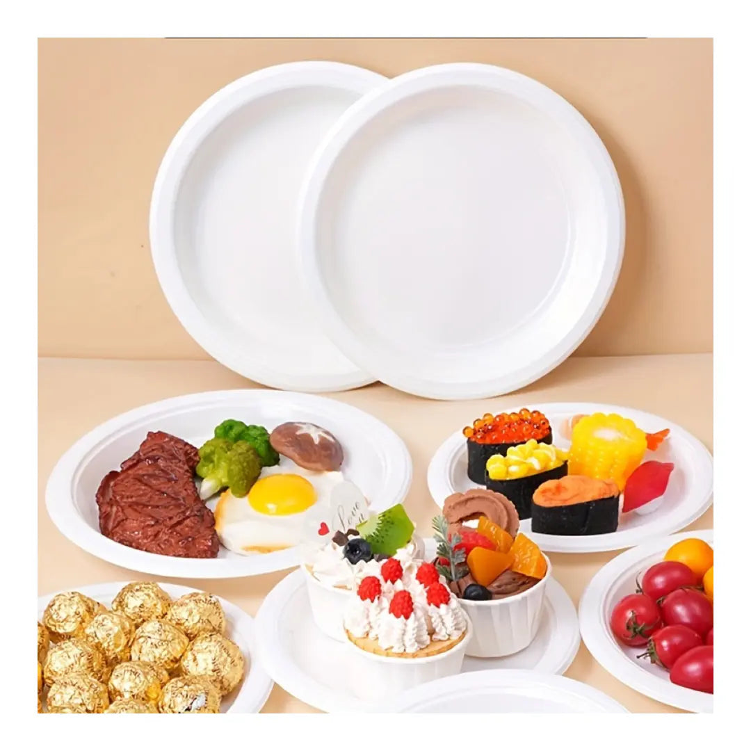 Plastic Plates - White Honey Bee Online