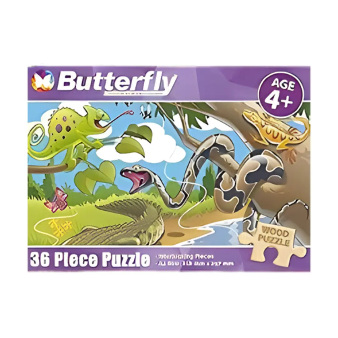 Reptiles Wooden Puzzle 36pcs BUTTERFLY