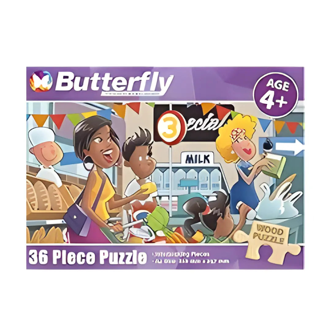 Shopping & Money Wooden Puzzle 36pcs BUTTERFLY