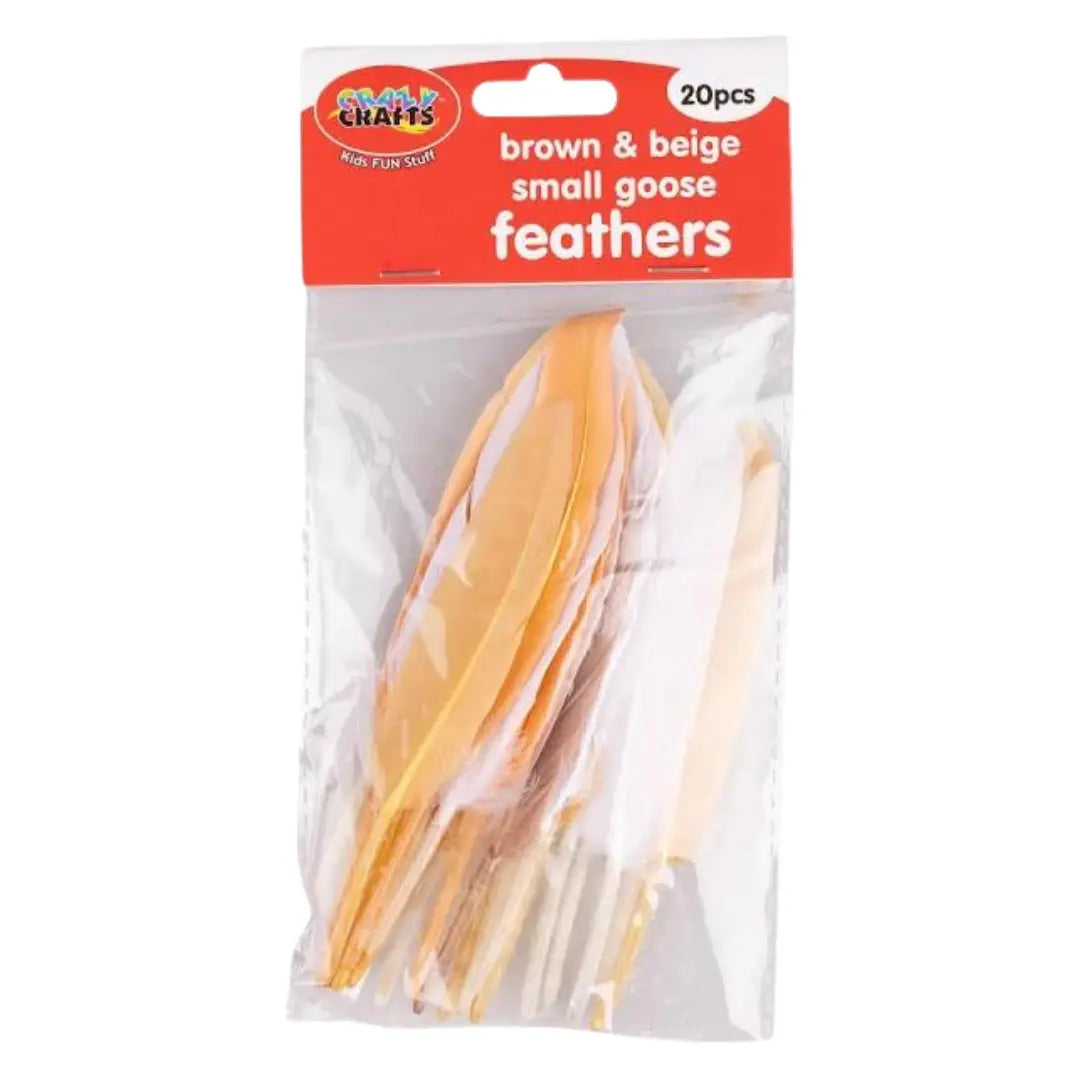 Crazy Crafts Mixed Goose Feathers - Small, Assorted Colours, 20pcs Crazy Crafts