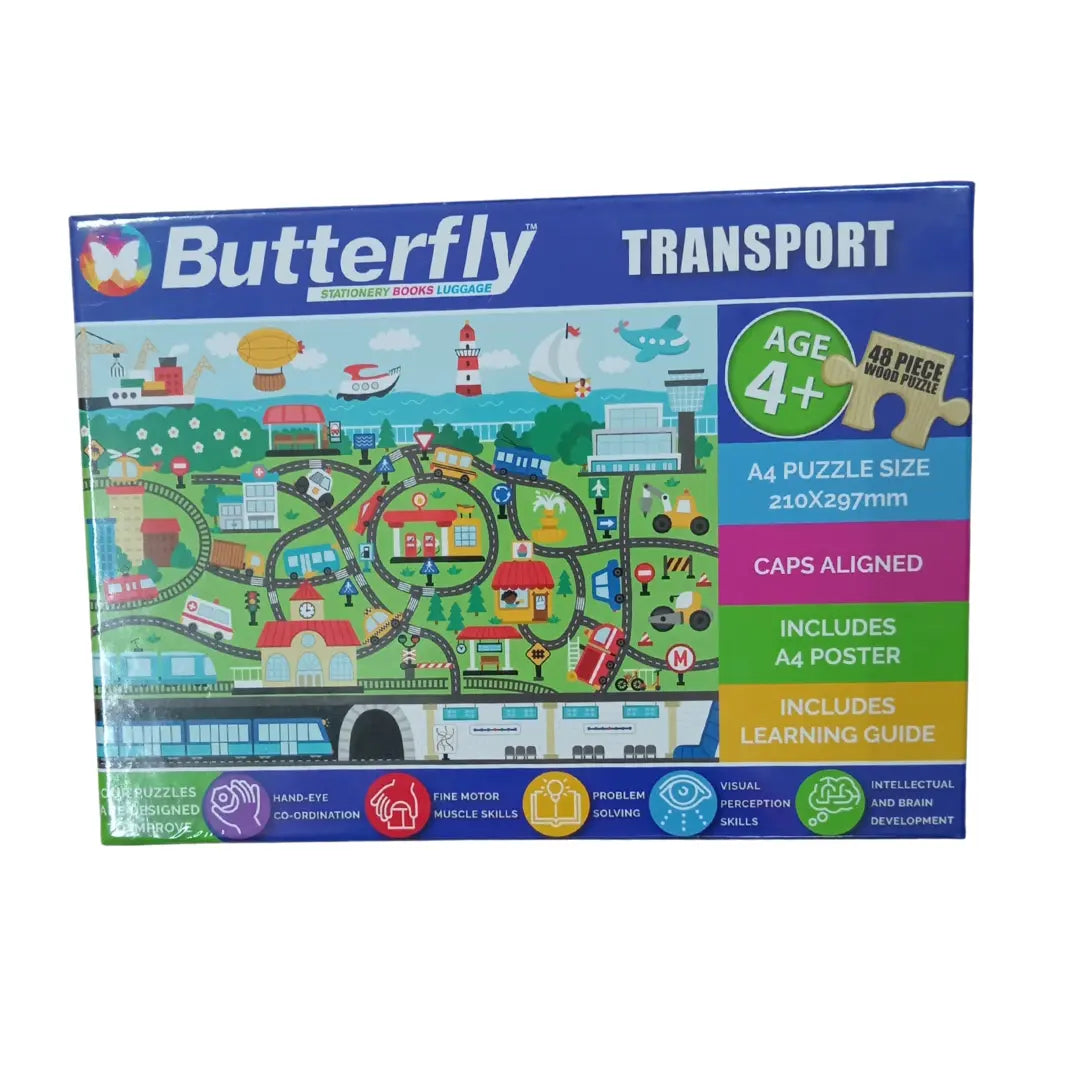 Transport Wooden Puzzle 48pcs BUTTERFLY