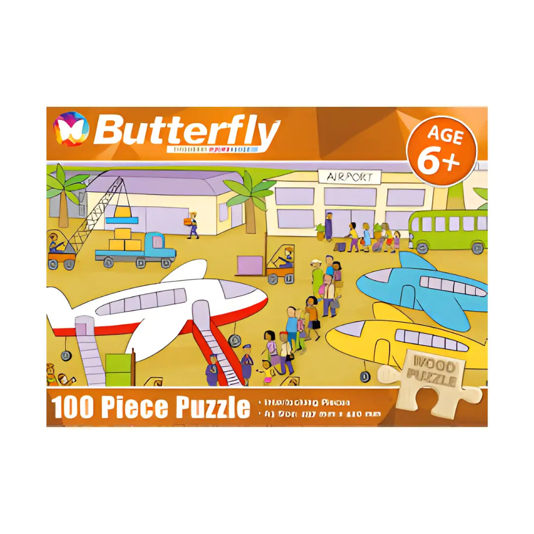 At The Airport Wooden Puzzle 100pcs BUTTERFLY