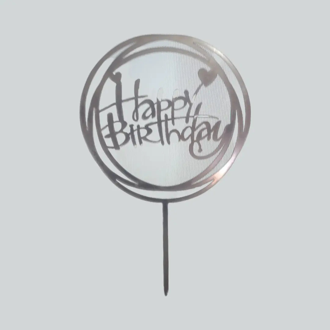 Happy Birthday Cake Topper - Plain, Acrylic Honey Bee