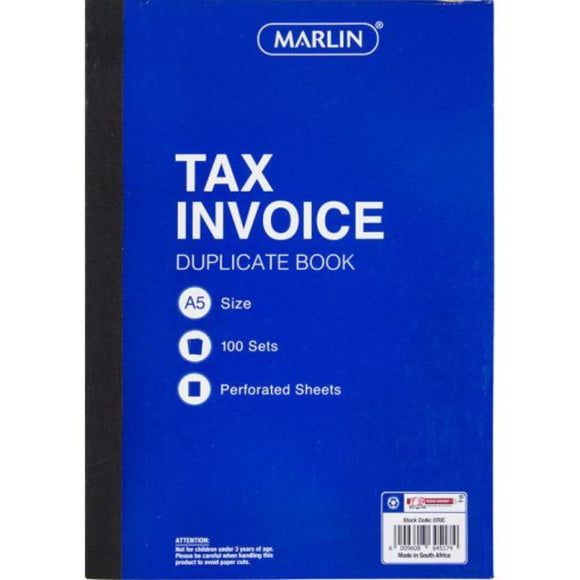 Marlin A5 Tax Invoice Book