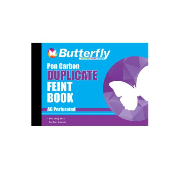 Butterfly A6 Duplicate Feint Book