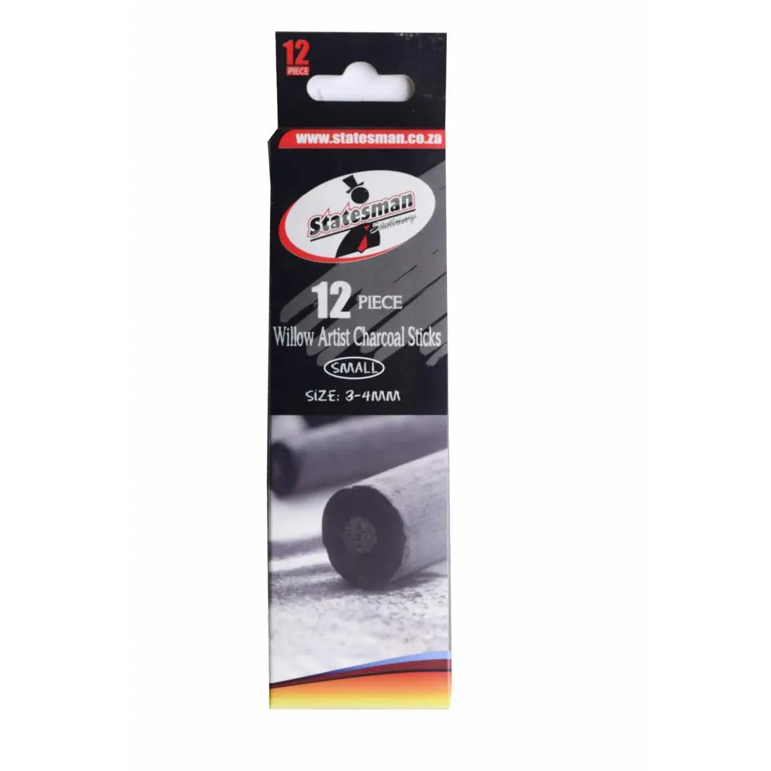 Statesman 12 Piece Willow Artist Charcoal Sticks Assorted Sizes Honey Bee