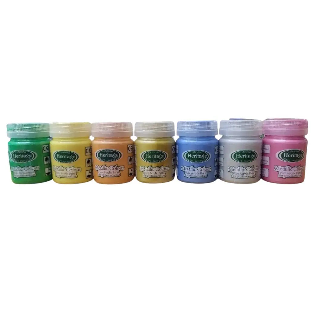 Metallic Acrylic Paint 50ml Assorted Colours Honey Bee
