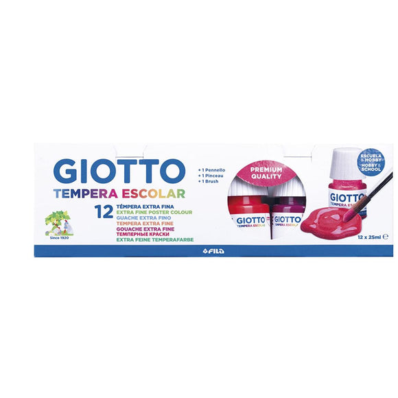 Giotto Gouache Extra Fine Set of 12 Assorted Colours
