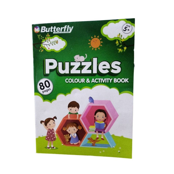 Butterfly Puzzles Colour and Activity Book 80 Pages