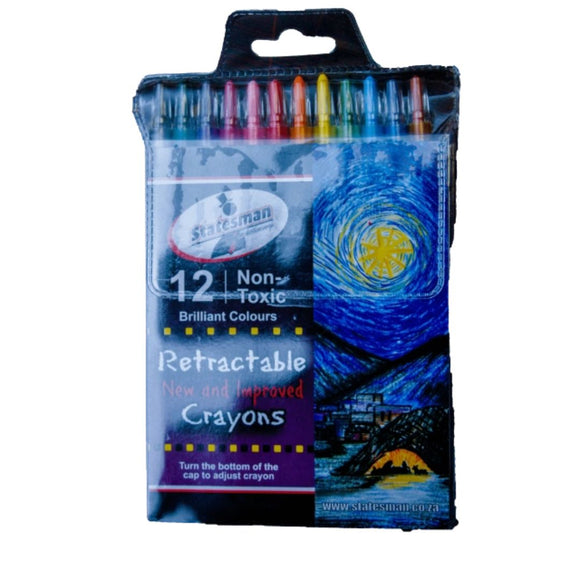 Retractable Wax Crayons Pack of 12