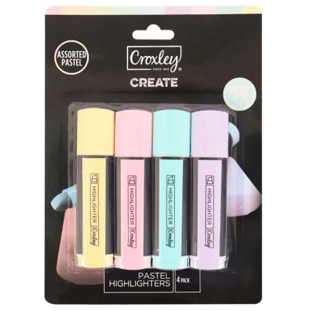 Croxley Pastel Highlighters Pack of 4 Honey Bee