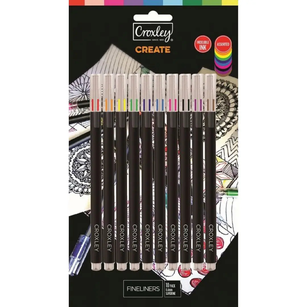 Croxley Fineliners Pack of 10 Honey Bee