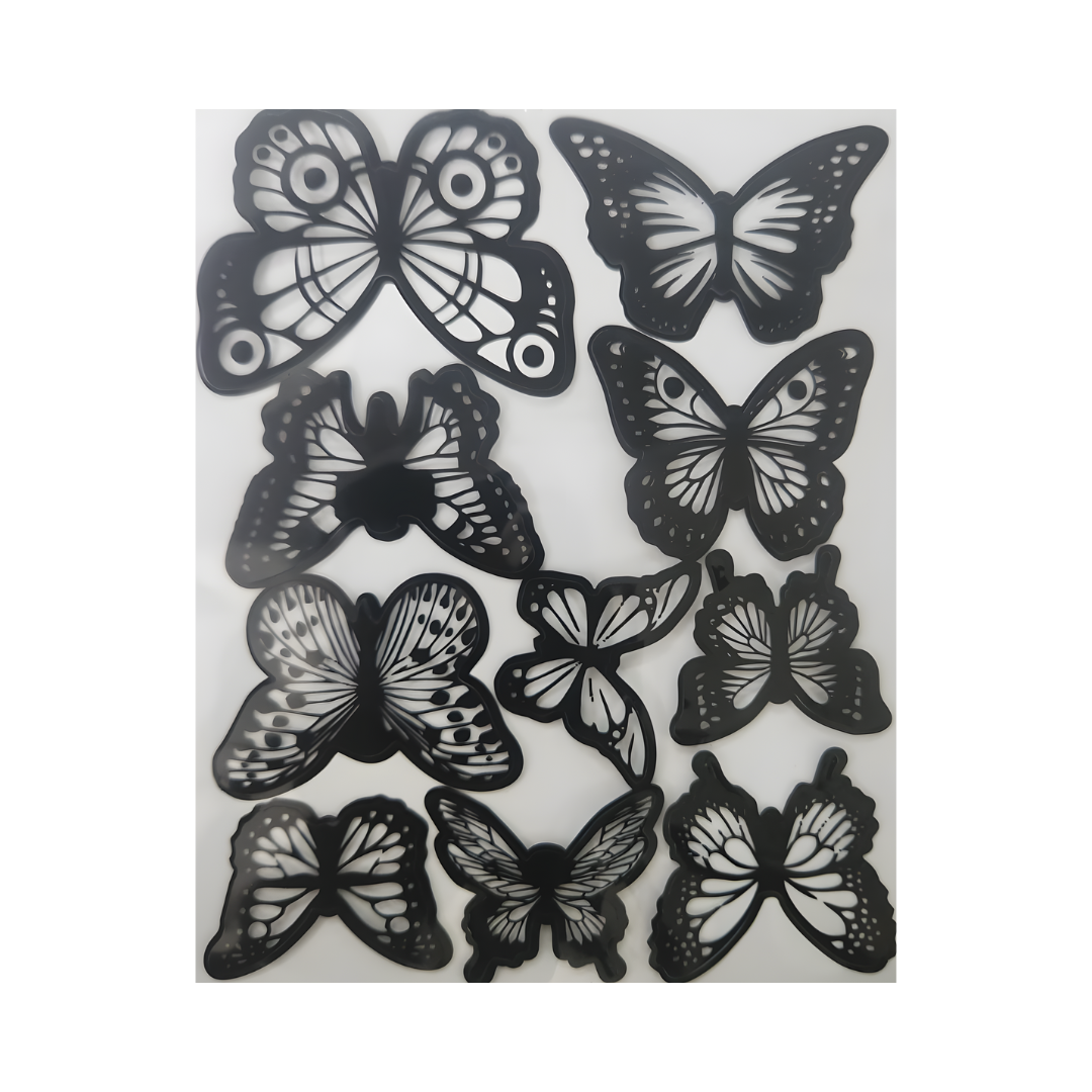 Butterfly Cake Decorations - Black, 10pc