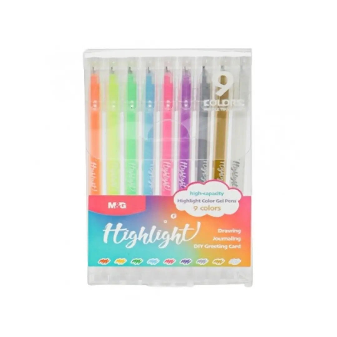 M&G highlight colour gel pen 9pk Honey Bee Online