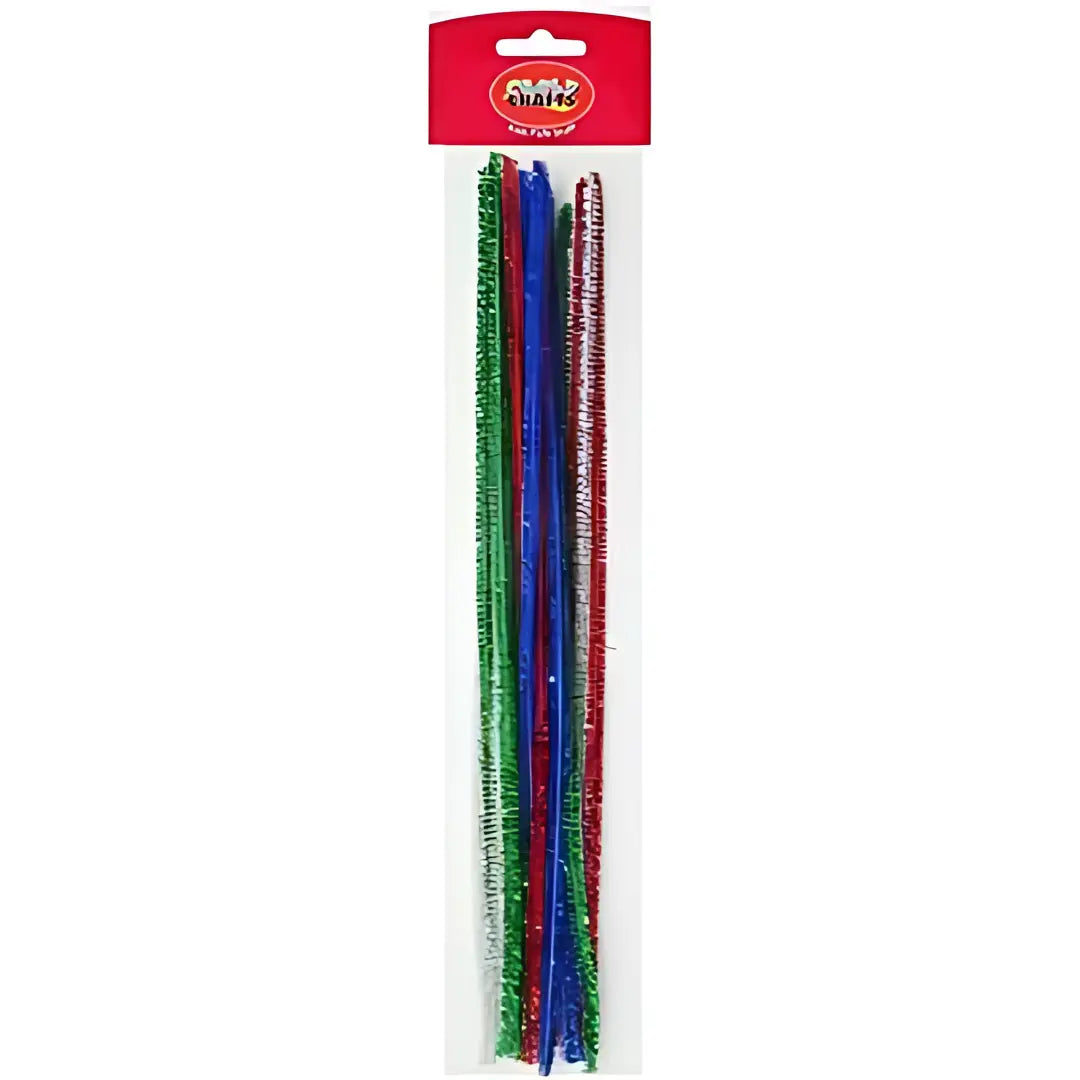 Crazy Craft Pipe Cleaners - Chenille Metallic, Red, Green, and Blue 18pc Honey Bee