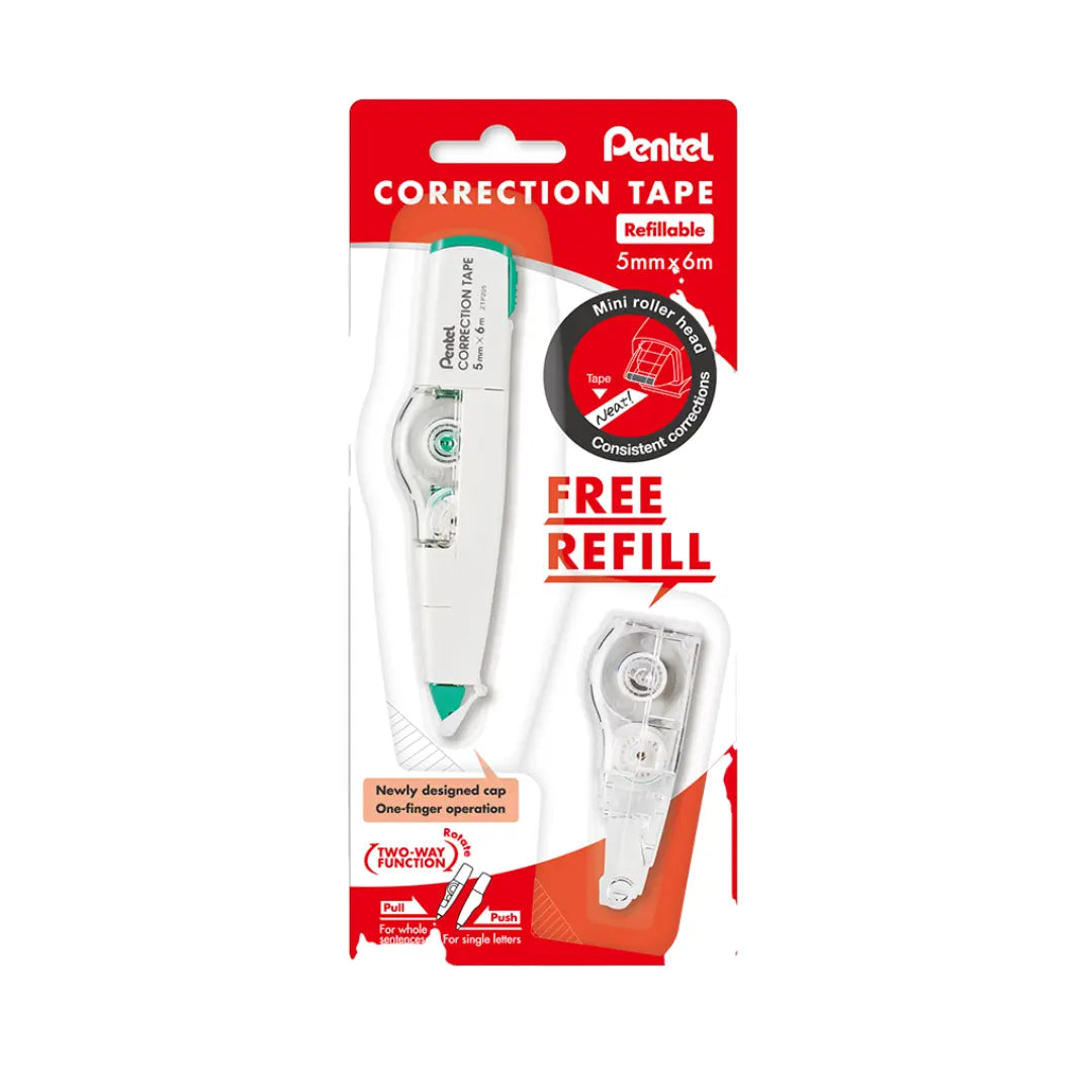 Pentel Correction Tape 5mm X 6m Plus Free Refill PENTEL