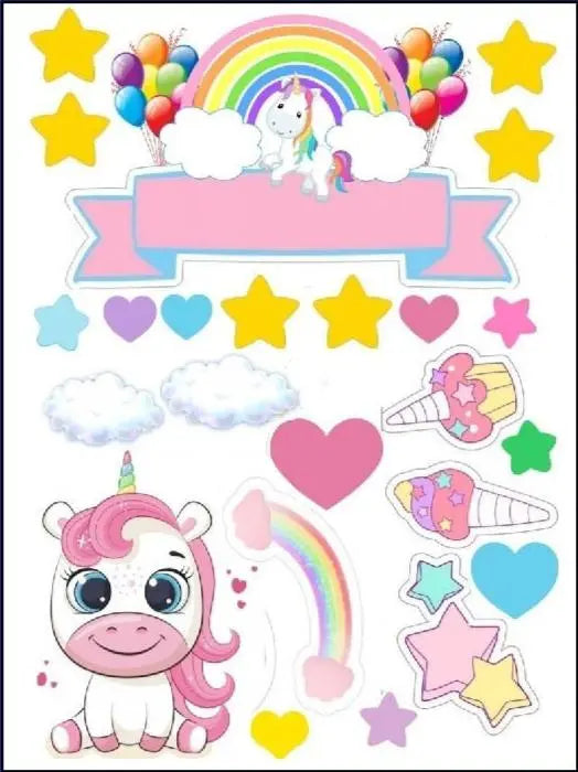 Edible Print - Unicorn & Rainbows Honey Bee