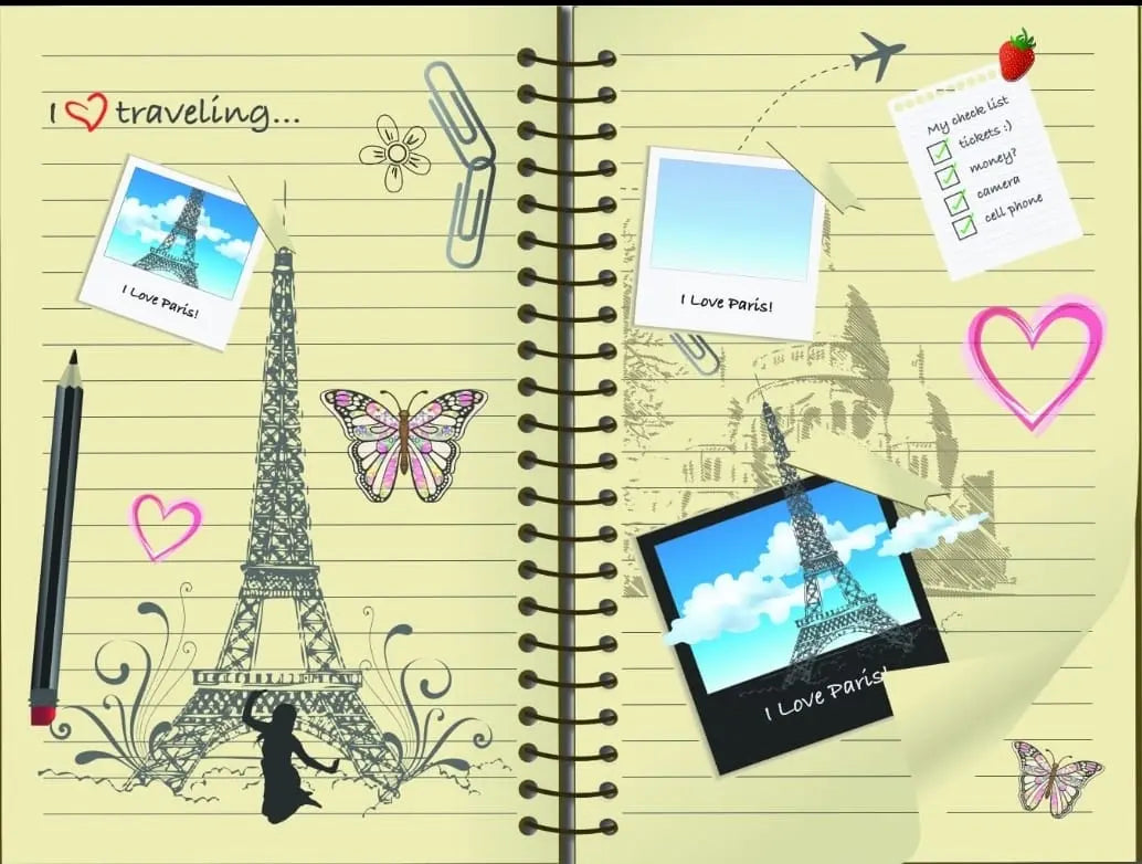 A5 Precut Book Covers - Paris Notebook Design Honey Bee Online