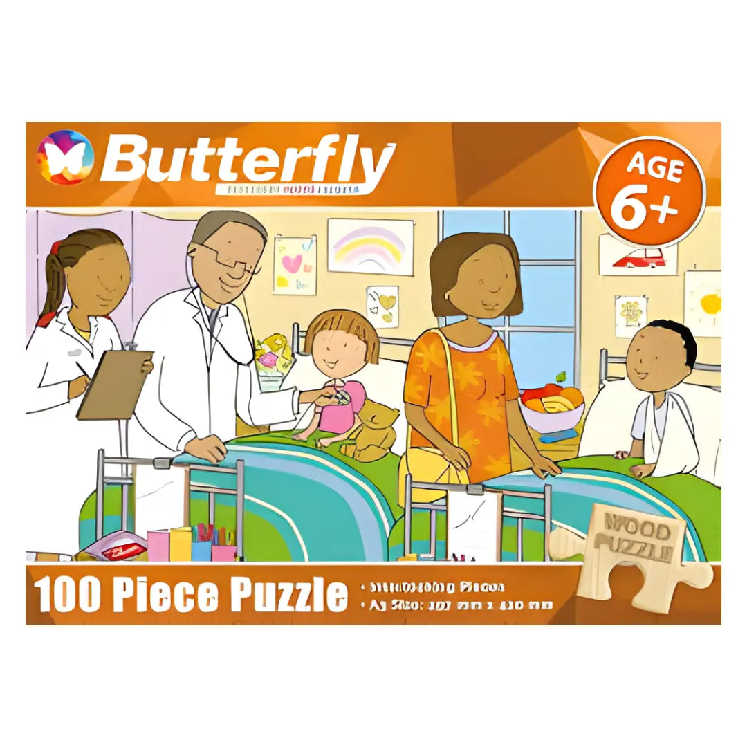 At The Hospital Wooden Puzzle 100pcs BUTTERFLY