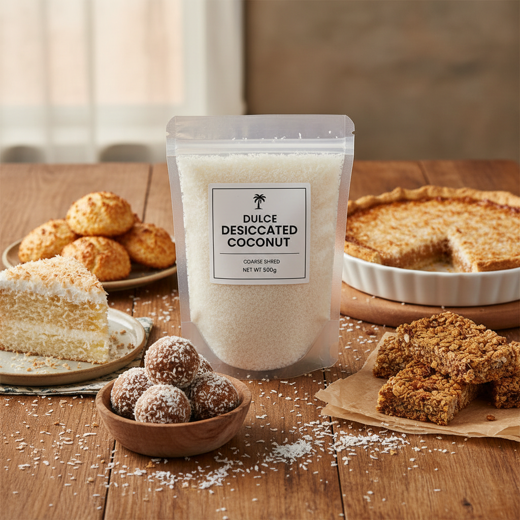 Dulce Desiccated Coconut - Coarse, Assorted Sizes
