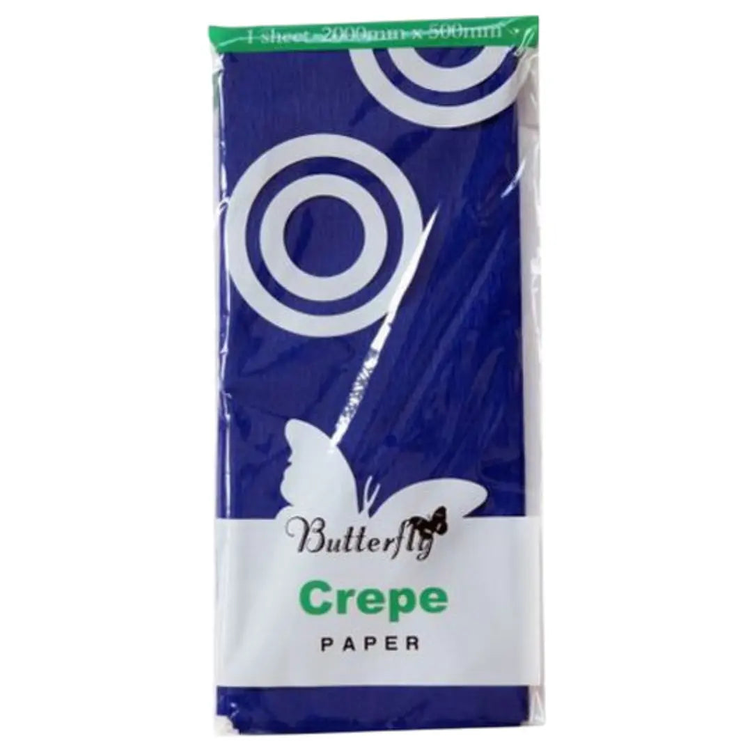 Crepe Paper - Royal Blue, 2m x 500mm BUTTERFLY