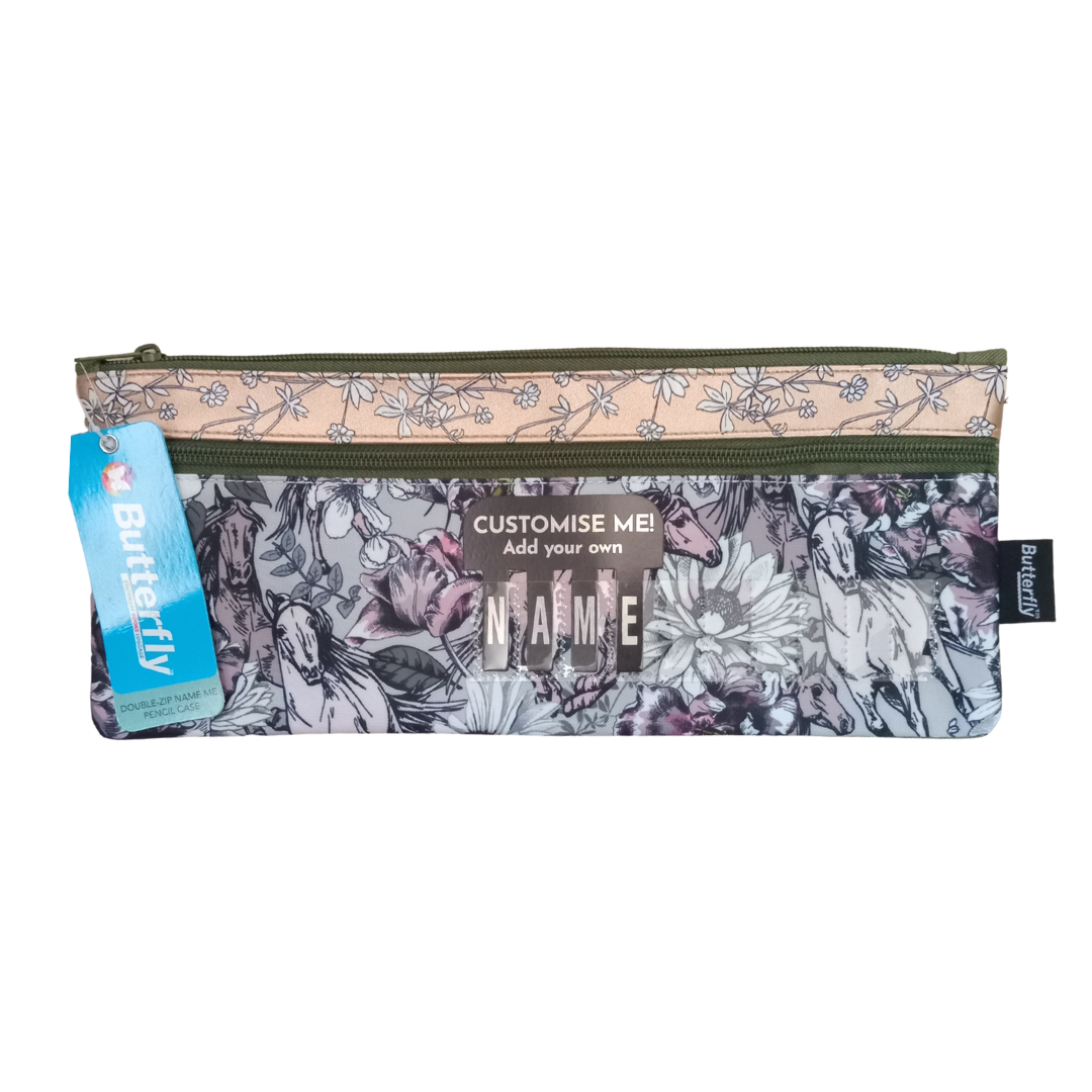 Butterfly Pencil Case - Dark Floral, (33cm)