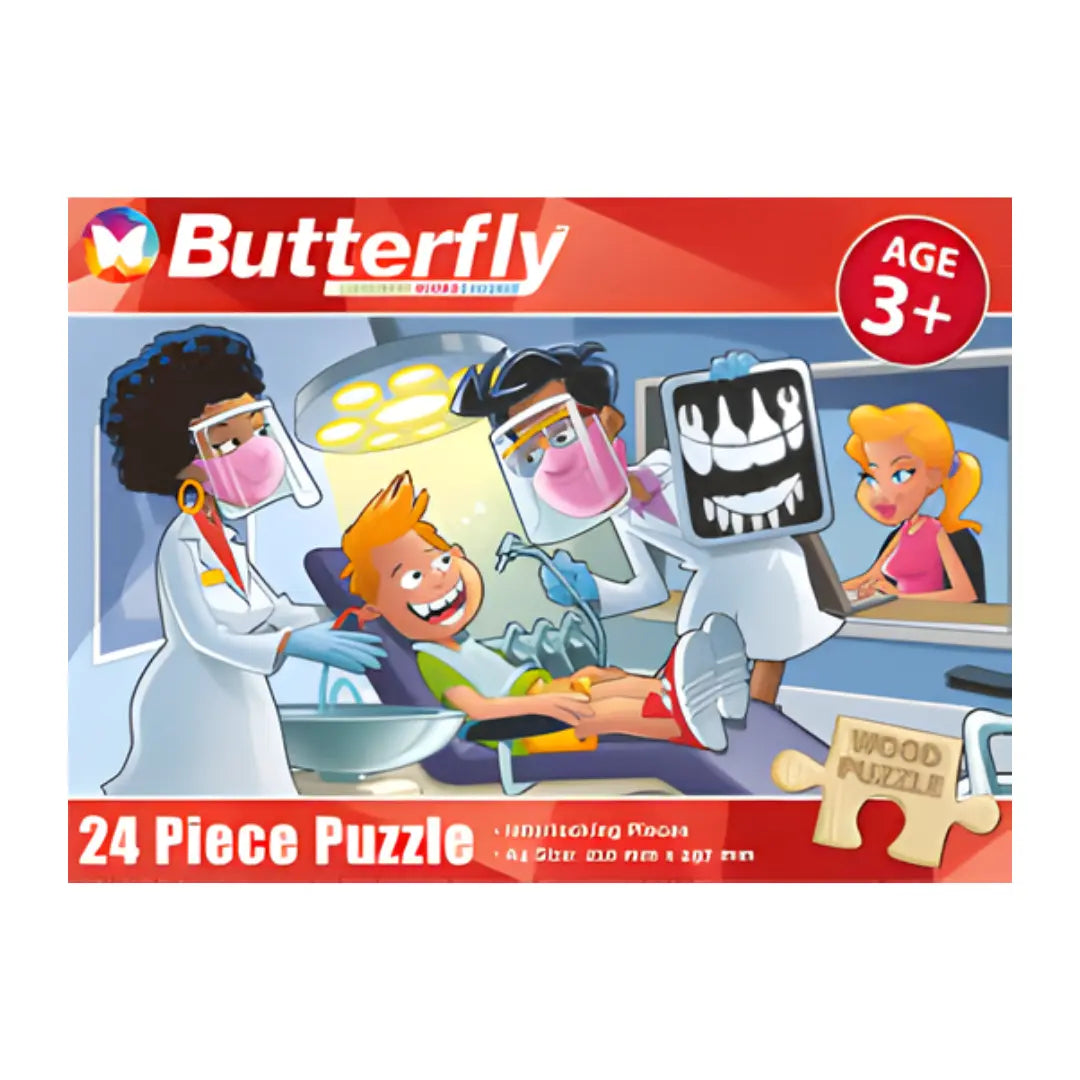 The Dentist Wooden Puzzle 24pc BUTTERFLY