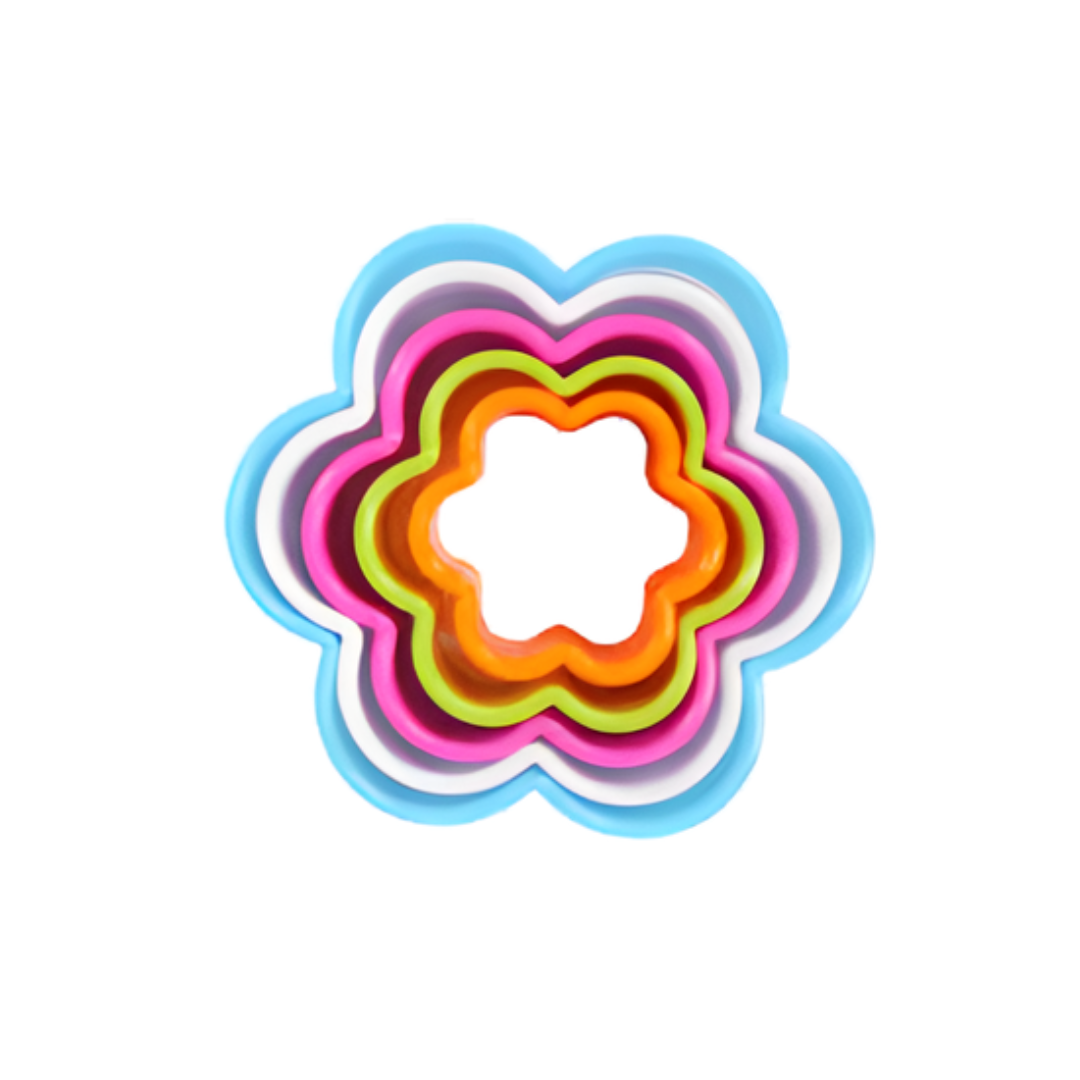 Flower Biscuit Plastic Cutter - 5pc