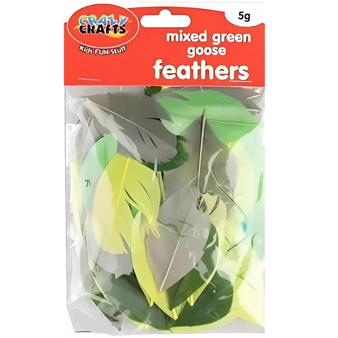 Crazy Crafts Mixed Goose Feathers - Standard, Assorted Colours, 5g Crazy Crafts