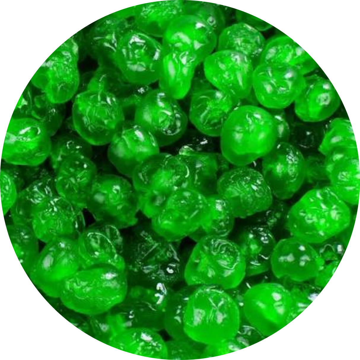 Green Glazed Cherries Fruit Topping - Assorted Sizes